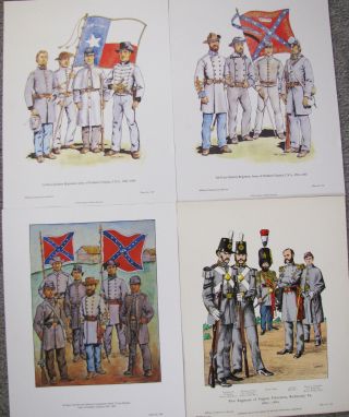 Company Military Historians Art Poster Print Confederate Regiments