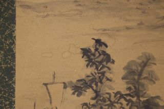 JAPANESE HANGING SCROLL ART Painting Sansui Landscape Asian antique E8068 4