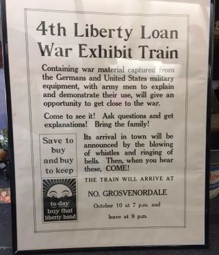World War 1 Liberty Bond Poster War Train Exhibit Connecticut