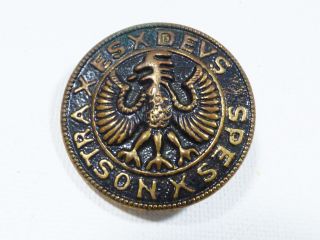 Vintage Hessian Soldier Button Es Devs Spes Nostra Teutonic Eagle 1 3/8 "