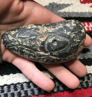 Mlc S2932 3 1/2” Painted Fish Effigy Pipe Fort Ancient To Iroquoise Artifact Ny