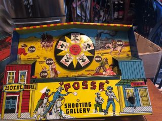 " Posse " Mechanical Shooting Gallery - Vintage Wyandotte Game 3908