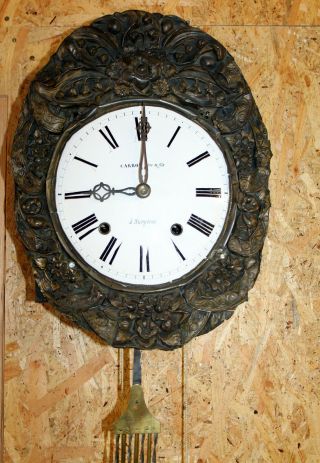 Antique Big Clock Comtoise 2 Weight Chime Clock Repeat The Sound