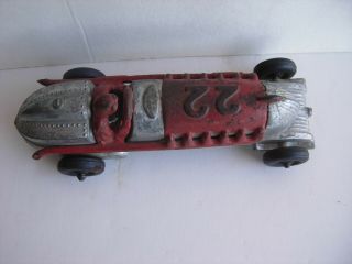 Vintage Old Toy Race Car Racer Racing Metal Cast Iron Boat Tail Boattail