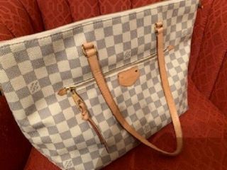 Louis Vuitton • Damier Ebene Tote - White and Brown - 16.  5 x 19.  2 x 6.  6 6