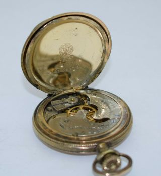 Antique ELGIN Pocket Watch 6s 7j 206 c.  1900 Phildelphia Victory YGF Hunting Case 6