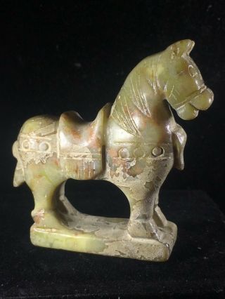 Chinese Old Natural Jade Hand - Carved Hongshan Horse Statue