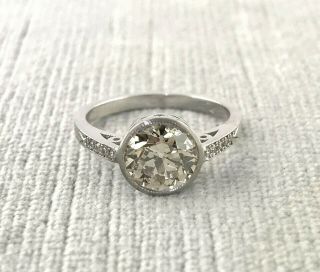 1.  60 Ct Vintage Antique Old European Cut Diamond Engagement Ring In Platinum