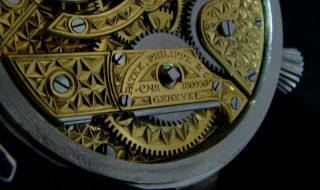 PATEK PHILIPPE &Co Antique 1917 Half - Skeleton Movement Steel Case 11