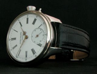 PATEK PHILIPPE &Co Antique 1917 Half - Skeleton Movement Steel Case 6