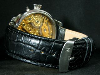 PATEK PHILIPPE &Co Antique 1917 Half - Skeleton Movement Steel Case 7