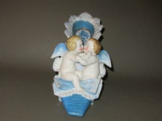18th Century Wallendorf Mark Figurine - Kissing Cherub Angels Shoe Pillow
