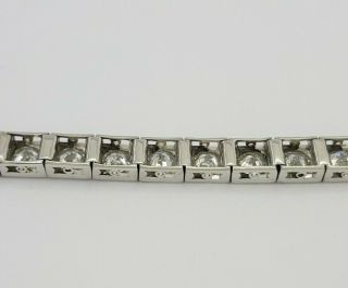 Vintage Art Deco 7 ct Platinum Old European Cut Diamond Tennis Bracelet 20.  5 gm 8