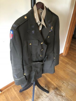 Us Wwii Class A Uniform Jacket And Shirt Bullion Cbi Colonel Quartermaster