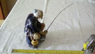 Hand Painted Chinese Shiwan Mudman Fisherman Figurine 4