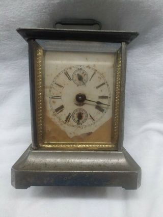 Antique Carriage Clock With Alarm Music Box Not Running Possibly German