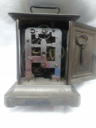 Antique Carriage Clock With Alarm Music Box Not Running Possibly German 4