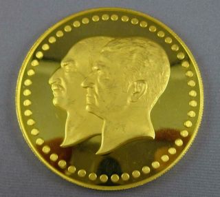 Extra Large 22kt Yellow Gold Fiftieth Anniversary Pahlavi Middle Eastern Coin