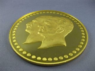 EXTRA LARGE 22KT YELLOW GOLD FIFTIETH ANNIVERSARY PAHLAVI MIDDLE EASTERN COIN 3