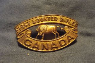 `ww I Cef Brass Shoulder Badge To The 1st Mounted Rifles Brandon,  Manitoba
