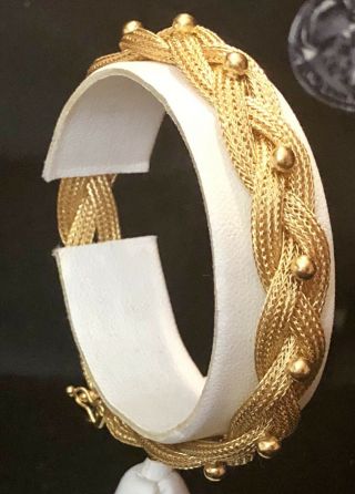 Vintage 18k Gold Braided Mesh Bracelet Signed Designer Handmade Italy
