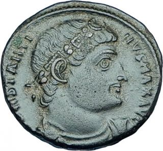 Constantine I The Great 330ad Authentic Ancient Roman Coin W Soldiers I65914