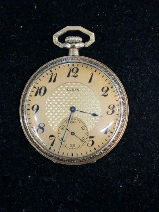 Vintage Elgin Pocket Watch 17 Jewels 14k Gold Filled Case Parts/repair