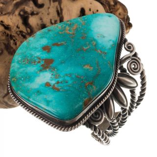 XXL Navajo Turquoise Bracelet Sterling Silver A,  DELBERT GORDON HUGE Old Pawn 4