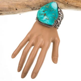 XXL Navajo Turquoise Bracelet Sterling Silver A,  DELBERT GORDON HUGE Old Pawn 6