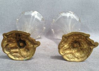 Antique french vases made of bronze crystal early 1900 ' s Art Nouveau 6