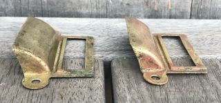 Antique Pair (2) of Yawman & Erbe Y&E Brass File Cabinet Drawer Pulls c.  1905 4