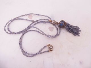 Designer amethyst tassel pendant necklace,  boxed 3