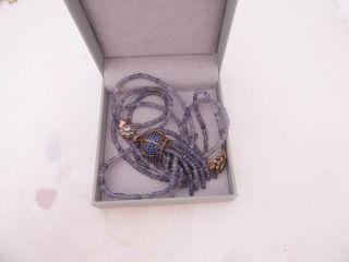 Designer amethyst tassel pendant necklace,  boxed 7