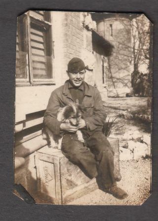 Wwi Photo Kp Duty Grandville Miller & Dog Cognac Us Ambulance Service 573 Italy