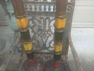 Vintage lodge lamps (2) made to look like shotgun shells stacked,  man cave decor 4
