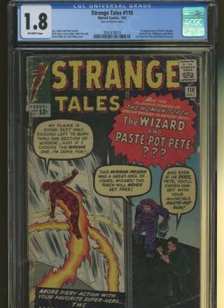 Strange Tales 110 Cgc 1.  8 |marvel| 1st Doctor Strange,  Ancient One,  Wong & More.