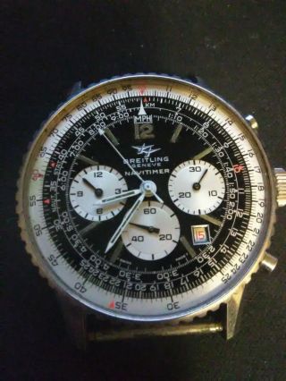 Vintage Breitling Navitimer 1432126 7806 Missing Glass,  Band But Is Funtional