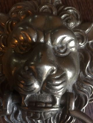 Vintage Brass Lion Head Door Knocker Made In England