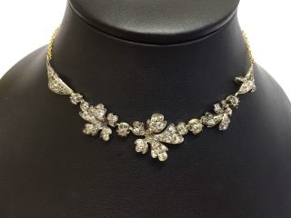 A Stunning 6ct Old Mine Cut Diamond Flower Necklace Circa 1800’s