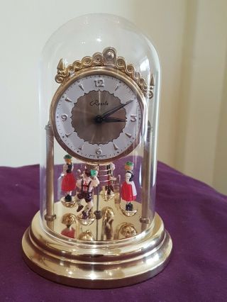 Vintage Ranela Dome Anniversary/mantle Clock With Dancing Figures