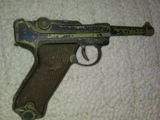 Made In England Vintage Luger Lone Star 9mm Toy Gun Metal And Plastic
