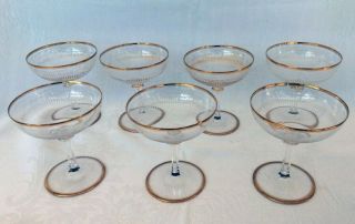 ANTIQUE CRYSTAL CHAMPAGNE GLASSES - - Seven 2
