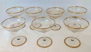 ANTIQUE CRYSTAL CHAMPAGNE GLASSES - - Seven 4
