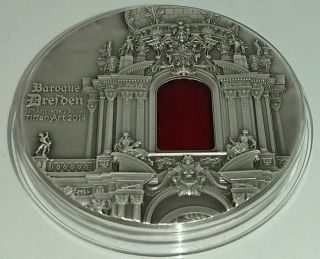 Palau 2014 $10 Tiffany Art - BAROQUE DRESDEN Antique Finish Silver Coin 5