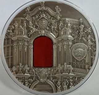 Palau 2014 $10 Tiffany Art - BAROQUE DRESDEN Antique Finish Silver Coin 7