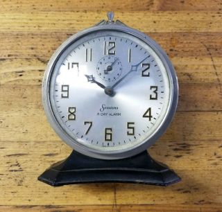 Vintage Sessions 8 Day Windup Alarm Clock • Mid Century Decor •antique Timepiece