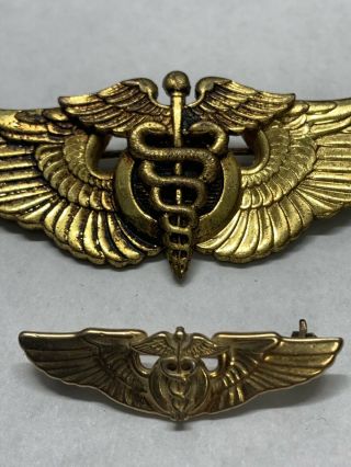 WWII US Army Air Forces Full Size Gold Flight Surgeon Wings 4