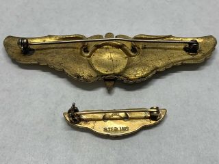 WWII US Army Air Forces Full Size Gold Flight Surgeon Wings 5