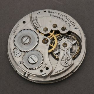 Vintage Hamilton 17j Cal 910 Pocket Watch Repairs Watchmakers Estate
