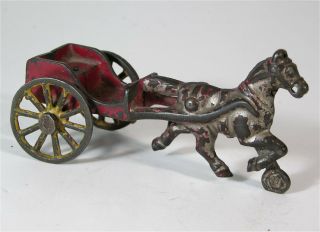 Ca1900 Cast Iron Horse Drawn Cart Carriage Toy By Kenton Hardware Paint